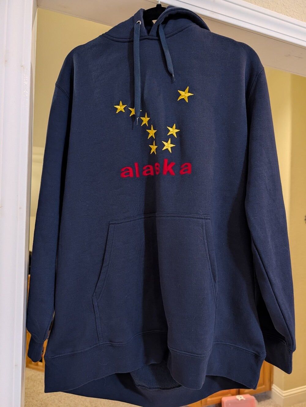 Alaska Embroidered Big Dipper Star Logo Navy Hoodie Sweatshirt
